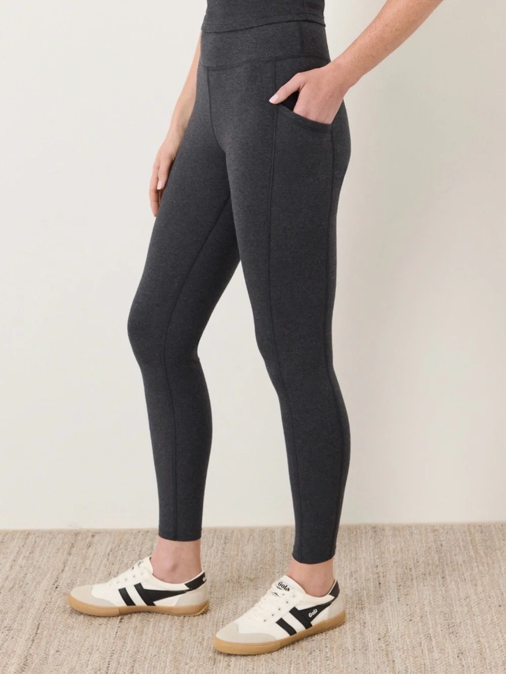 Pact Charcoal High-Waist Pocket Leggings - Picture 1 of 5